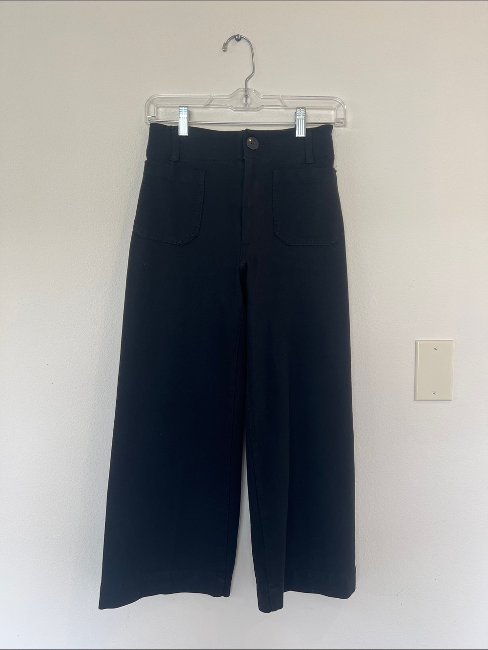 Maeve The Colette Cropped Wide-Leg Pants in Black